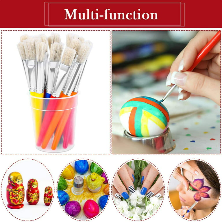Colorful Toddler Paint Brush, 16 Pcs Large Washable Chubby Paint Brushes for Kids, Easy to Clean & Grip Round and Flat Preschool Paint Brushes with No