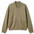 thumbnail image 6 of hoksml Women's Full Zip Jacket, Ribbed Collar Long Sleeve Zip Up Outerwear with Zipper Pockets, Oversized Loose Fit Solid Color Casual Coat, 6 of 6