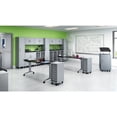 thumbnail image 3 of Hirsh Modern Metal T-Leg Table Desk. Arctic Silver/Weathered Charcoal, 3 of 7