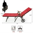 thumbnail image 2 of Gymax Chaise Longue Pliante en Rotin pour Patio avec Coussin en Aluminium Réglable avec Roue Rouge, 2 of 10