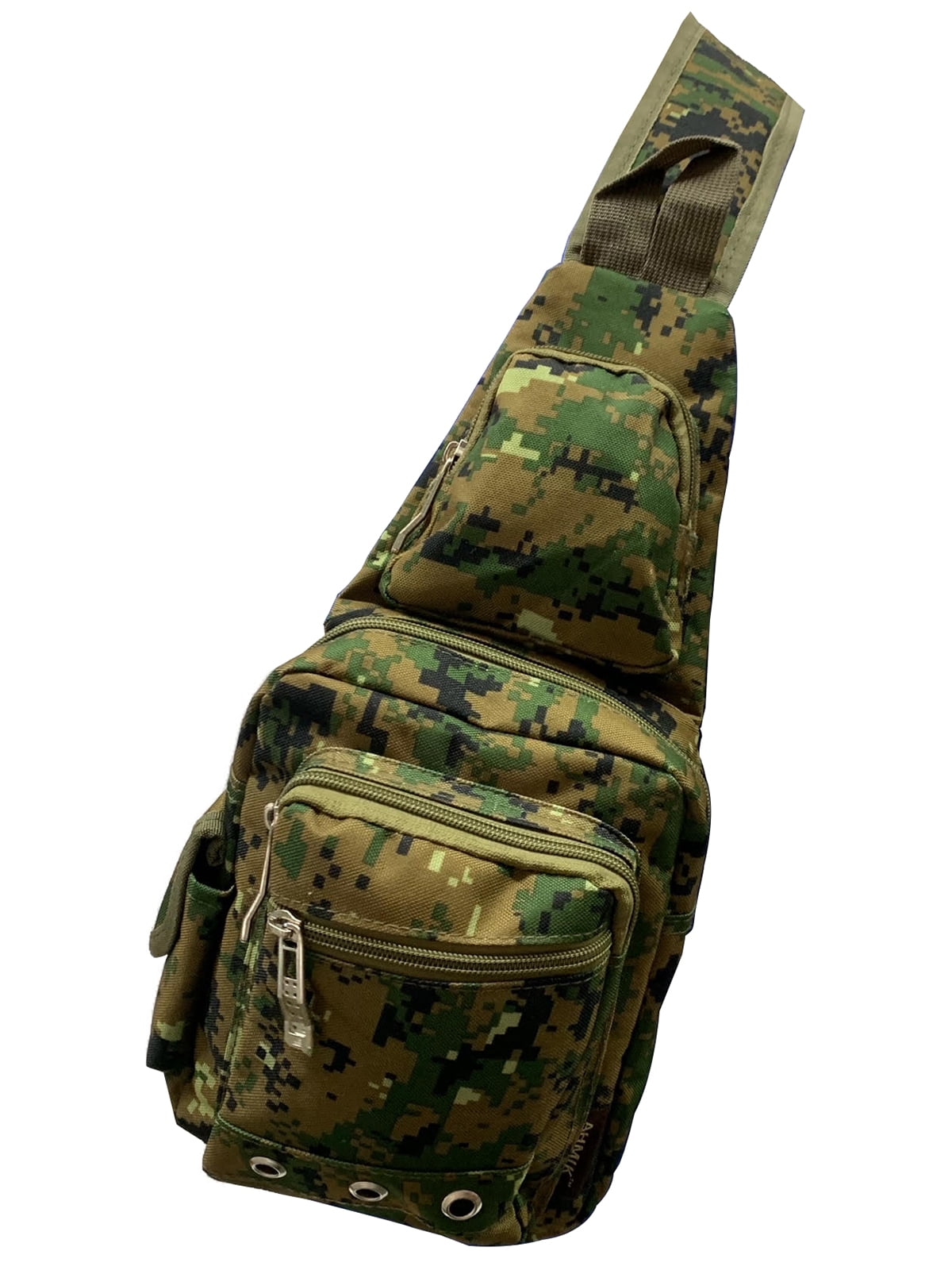 Gravity Trading Front Zipper Crossbody Adjustable Sling Bag - Camo