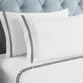 thumbnail image 4 of Superior Harrison Embroidered Cotton Bed Sheet Set, King, White/Black, 4 of 11