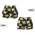 thumbnail image 5 of Lsque Lilies Flowers Pattern High Waisted Biker Shorts for Women-Tummy Control Fitness Athletic Workout Running Yoga Gym Shorts,Moisture-Wicking-, 5 of 9