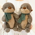 thumbnail image 5 of QITOWM Cute Plush Otter Stuffed Animal Soft Toy with Knitted Scarf Huggable Realistic Cuddly Doll for Kids and Adults Gift, Adorable Plush Ornament for Living Room Sofa Home Decoration (40cm-500g), 5 of 5