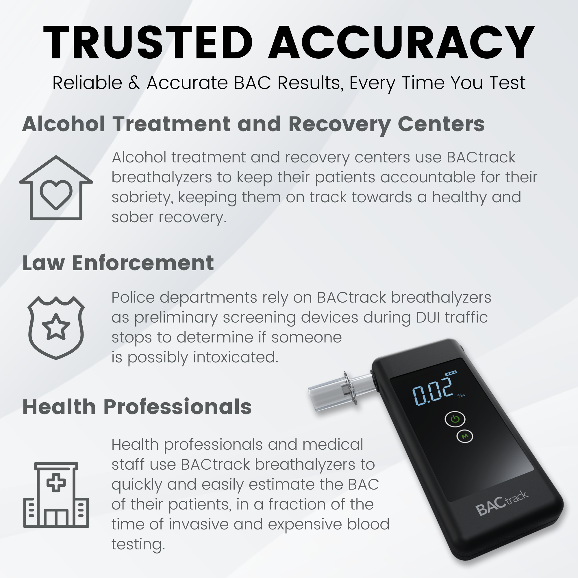 BACtrack Trace Breathalyzer | Professional-Grade Accuracy | DOT & NHTSA Compliant | Portable Breath Alcohol Tester for Personal & Professional Use - image 3 of 9