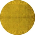 thumbnail image 1 of Ahgly Company Machine Washable Indoor Round Oriental Yellow Traditional Area Rugs, 5' Round, 1 of 4