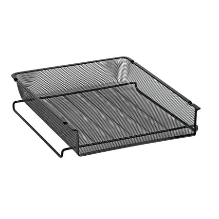 Rolodex Mesh Stackable Front Load Letter Tray, Wire, Black