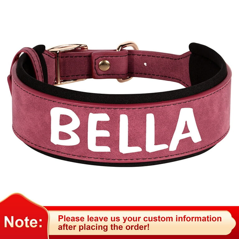 Wide Leather Personalized Large Dog Collars Custom with Name and Phone Number Walmart