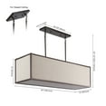 thumbnail image 4 of JONATHAN Y Cole 42" 4-Light Minimalist Industrial Rectangular Linen Iron Linear LED Pendant, Oil Rubbed Bronze/Beige, 4 of 10