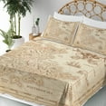thumbnail image 5 of Ambesonne Cream Fitted & Top Sheet Set with Shams, Antique Treasure, Cream, 5 of 8