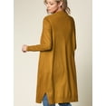 thumbnail image 4 of Made by Johnny Women's Essential Long Sleeve Solid Open Front Long Knited Cardigan Sweater with Pocket for Women L MUSTARD, 4 of 6