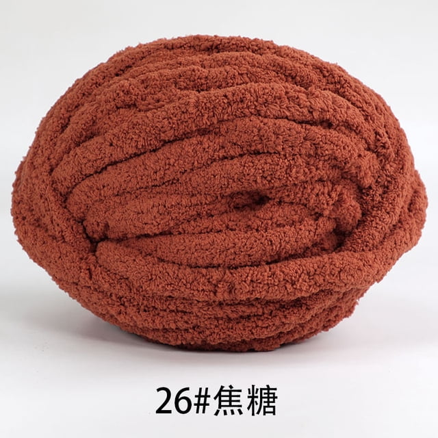 Xiao Hua 1 paquete de hilo de terciopelo de chenilla para tejer, lana gruesa y cálida para crochet, ideal para tejer a mano, bolsas, suéteres, muñecas, 250 g, color caramelo.