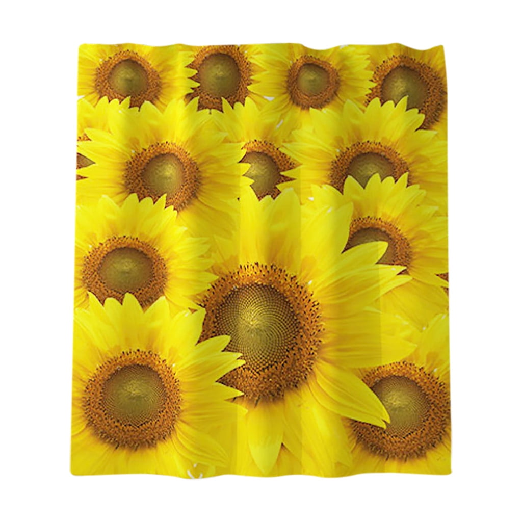 Hysiwen Sunflower Printed Shower Curtain Bathroom Creative Shower Curtain