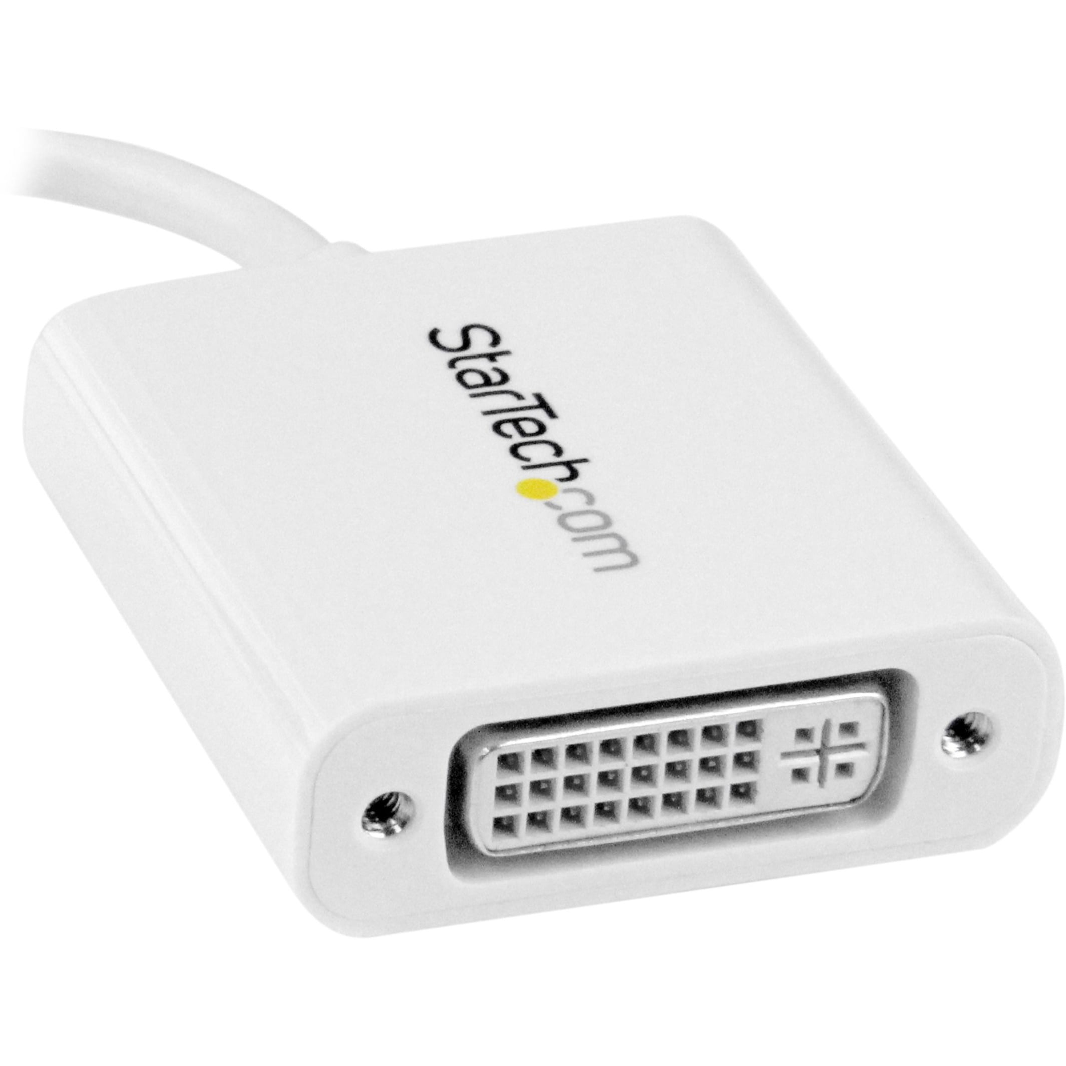 StarTech.com CDP2DVIW USB C to DVI Adapter - White - 1920x1200 - USB Type C Video Converter for Your DVI D Display / Monitor / Projector (CDP2DVIW)