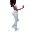 thumbnail image 4 of Inevnen Womens Stacked Leggings Pants, Ladies Casual High Waist Sweatpants Solid Color Ruched Pants, 4 of 9
