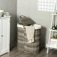 thumbnail image 3 of Gymax Handwoven Laundry Hamper Laundry Basket w/2 Removable Liner Bags Grey, 3 of 10