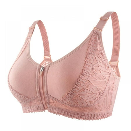 

Sexy Sports Bras for Women High Support Women Sexy Lace Front Zipper Underwear Without Rims Vest Soft Yoga Bra