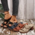 thumbnail image 5 of Womens Wedge Sandals Walking Sandals Women Women's Sandals Block Heel Sandals for Women 2026 Summer Open Toe Chunky Platform Wedges Non-Slip Casual Hollow Out Lightweight Shoes Blue 7, 5 of 5