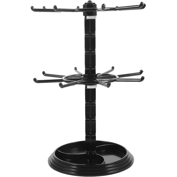 Jewelry Stand Necklace Holder Black Bracelet Hanging Organizer Rotating Jewelry Earring Display Keychain Display Stand Plastic Jewelry Rack for Malls Counter Dressing Table