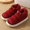 thumbnail image 3 of Zapatillas de algodón con plumón de otoño e invierno, zapatos de algodón con tacón de bolsa EVA para mujer, botas de algodón cálidas para el hogar, interiores, antideslizantes, impermeables, para uso, 3 of 5