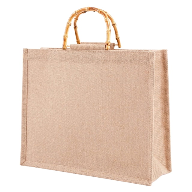 Compras Portátil Bolsa De Compras De Yute Bolsa De Asas Impermeable Para Compras Invitado De Boda Yuarrent HA043150-03