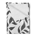 thumbnail image 2 of Grey Soft Flannel Fleece Blanket, Abstract Leaves on Vines Pattern Modern Nature with the Organic Line Forms Print, Cozy Plush for Indoor and Outdoor Use, 50" x 70", Grey and White, by Ambesonne, 2 of 5