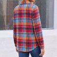 thumbnail image 7 of Dweltoz Womens Plaid Shirts Button Down Blouses Roll Up Long Sleeve Plaid Shackets Casual Loose Fit Fall Shirts Business Trendy Tops With Pockets,Multicolor 2XL, 7 of 7