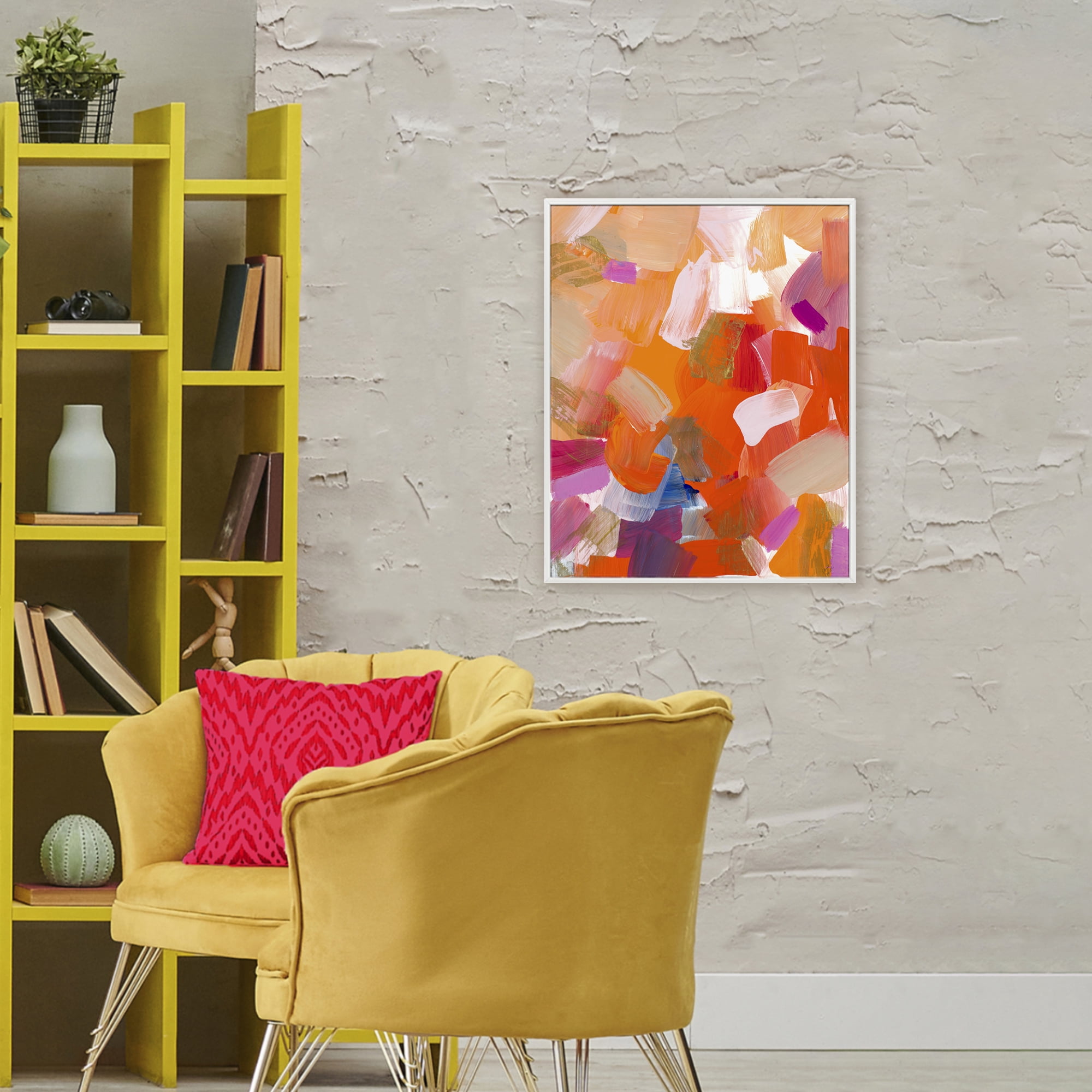 Stupell Industries Confetti Petals Abstraction White Framed Giclee Art, design by Lanie Loreth