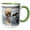 Green/White, variant on 3drose, Coastal Grizzly Bear and Cub Run across Mud Flat, Lake Clark, Alaska., 11oz Two-tone Black Mug