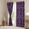 thumbnail image 3 of jejeloiu Victorian Baroque Floral Black Out Curtains,Purple Vintage Damask Curtains Pack of 2 (42x63 Each) For Girls Boys, 3 of 6