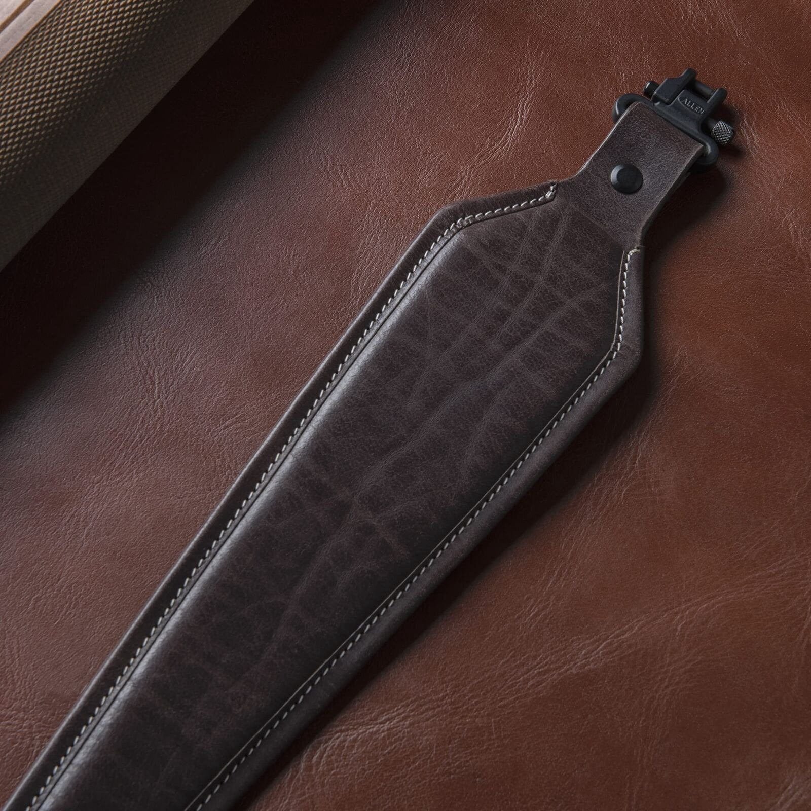 Allen Company Heritage Plain Dark Leather Gun Sling, Adjusts 28 to 35 In, Mahogany