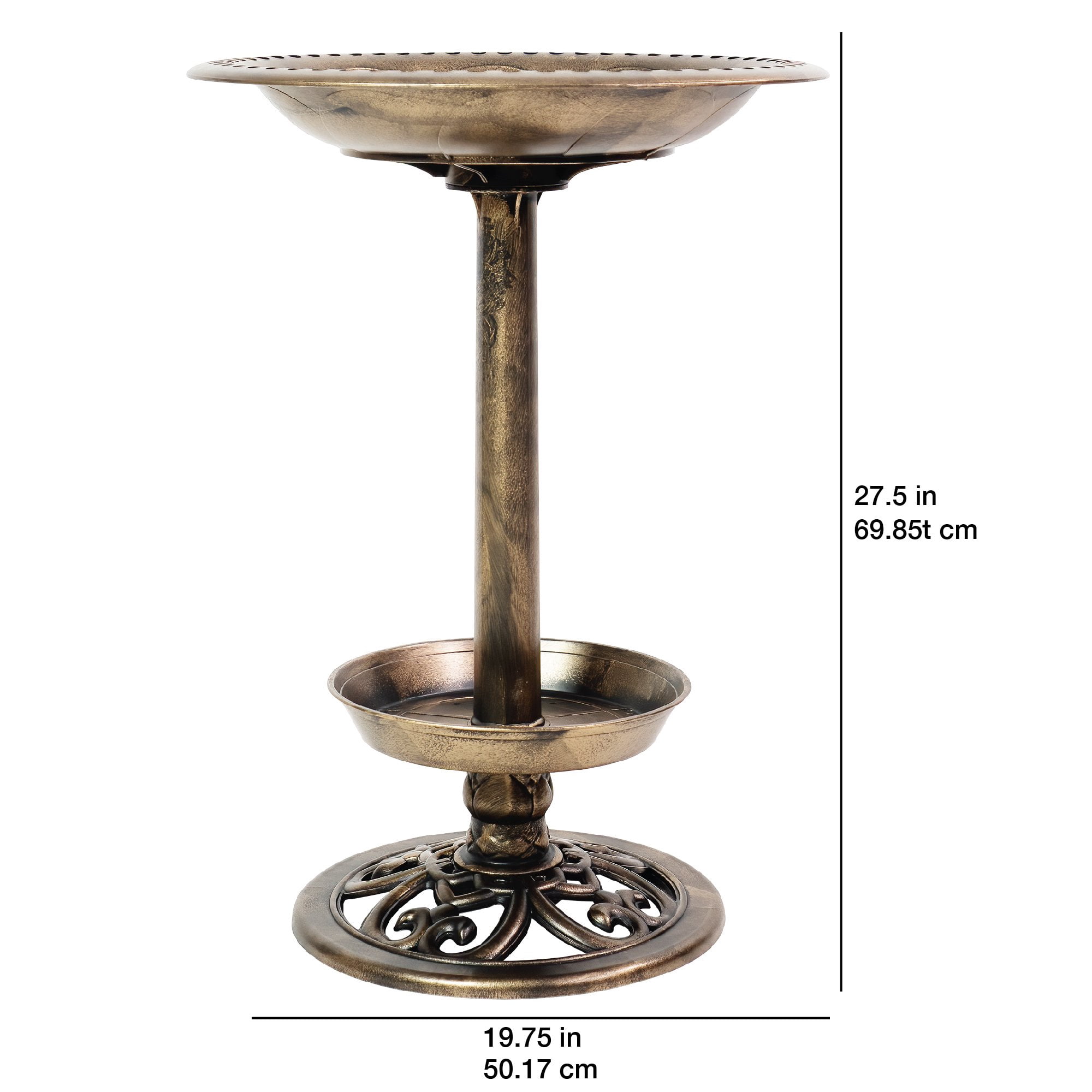 J&J Global LLC Brushed Bronze Birdbath with Planter by Sun-Ray