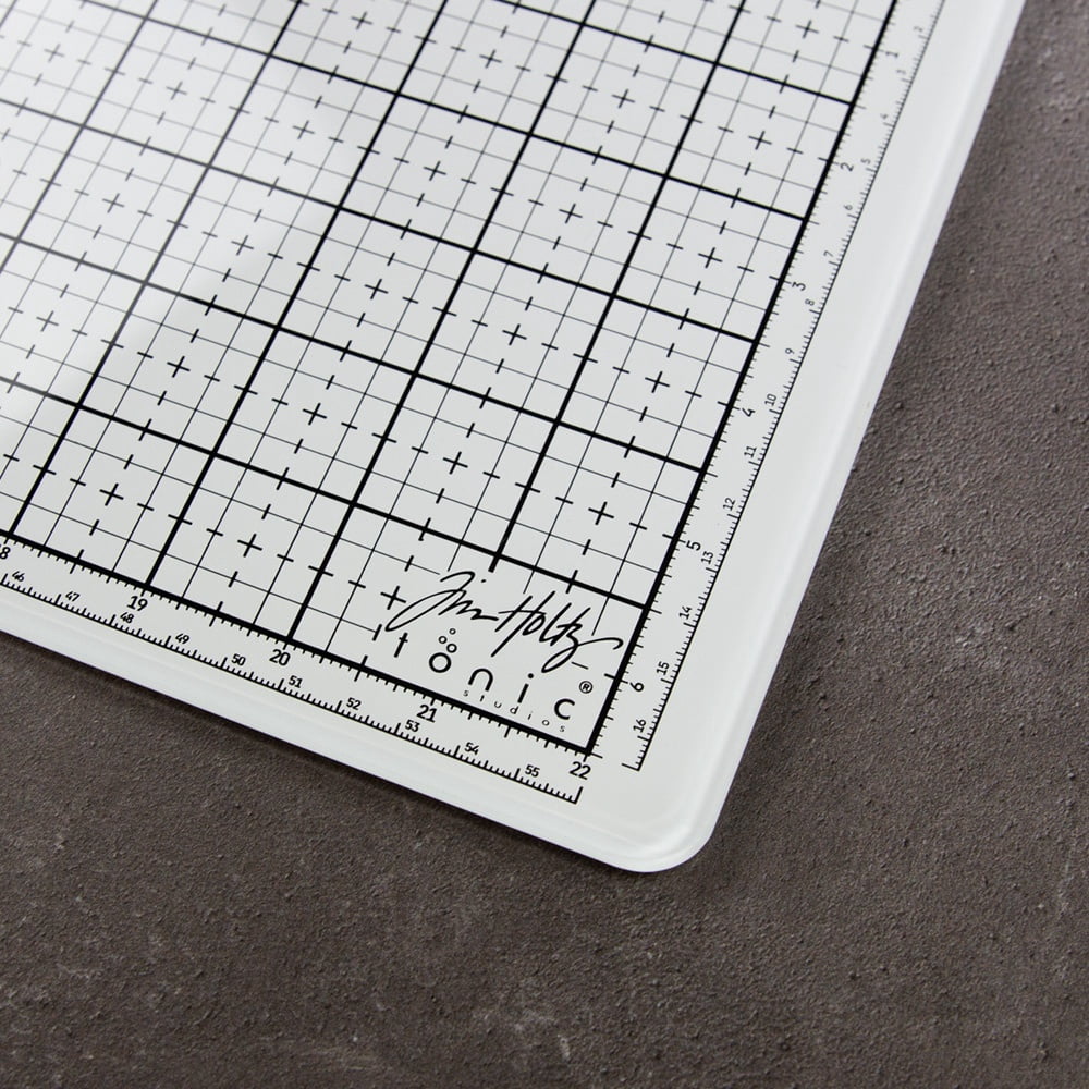 Tim Holtz Glass Studio Mat 23.75"X14.25"-White