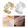 thumbnail image 2 of Bague Ouverte Fleur Creuse Mode Bagues Réglables Bijou Déclaration Cadeau Banmo, 2 of 5