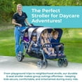 thumbnail image 5 of Foundations Gaggle Jamboree 6-Seat Folding Daycare Stroller with Canopies, Reclining Seats, Navy/Gray, 5 of 9