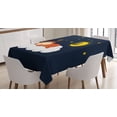 thumbnail image 1 of Cloud Tablecloth, Reindeer Sleeping with Stars and Crescent Moon on Blue Shade Backdrop, Rectangular Table Cover for Dining Room Kitchen, 52 X 70 Inches, Dark Blue Orange Yellow, by Ambesonne, 1 of 3