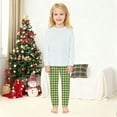 thumbnail image 4 of SUXIAN Christmas Outfit Plaid Two Piece for Boys Family Matching Photo Outfits Cozy Soft Long Sleeve Top and Pants #5_White 7-8 Years, 4 of 9