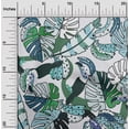 thumbnail image 2 of oneOone Polyester Lycra Teal Blue Fabric Leaves Craft Projects Decor Fabric Printed By The Yard 56 Inch Wide, 2 of 6