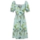 thumbnail image 4 of Acuarela a Love - Patrón en menta Vestido de manga corta ropa de mujer vestidos elegantes para mujer, 4 of 6