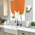 thumbnail image 4 of Orange Tie Up Curtains for Kitchen Windows,Adjustable Rod Pocket Valance 54 Inch Long, Pure Orange Window Treatment Balloon Roman Blind Shade, 42" x 54", 4 of 9