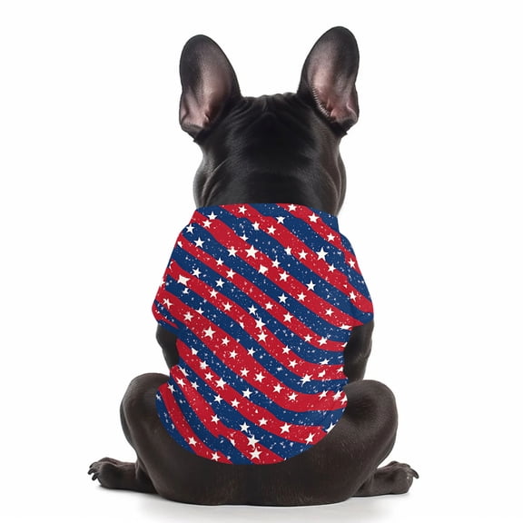 Small Dog Clothes Patriotic Stars Stripes Pet Shirt Lightweight Dog T-Shirt for Small Medium Large Dogs Fourth of July Xs Single Pack