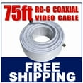 thumbnail image 3 of 75' Feet Rg-6 18Awg White 75 Ohm Coax Rg6 Cable Satellite Tv Hdtv Dtv -Free Ship, 3 of 3
