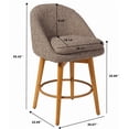 thumbnail image 5 of Better Homes & Gardens Mira Swivel Counter Stool, Truffle Brown & Light Honey, Set of 2, 5 of 6