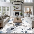thumbnail image 3 of 8'x10' Area Rugs, Blue Grey Spring Floral Indoor Outdoor Area Rug for Living Room Bedroom, Summer Botanical Elegant Washable Bathroom Rugs Kitchen Floor Carpet Mats Home Decor Aesthetic, 3 of 8