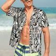 thumbnail image 7 of Susaid Leopard And Zebra Print Short Sleeve Shirts Button Down Casual Shirts Summer Beach Aloha Button Down Short Sleeve for Men ,X-Large, 7 of 7