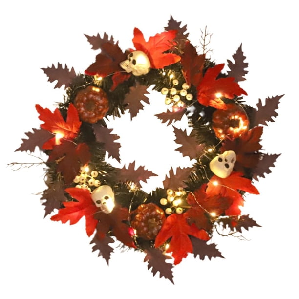Halloween Hoja De Arce Artificial Guirnalda De Calabaza Puerta Colgando Decoración De Halloween seitruly HA042640-02