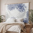 thumbnail image 3 of Blue White Large Tapestry for Bedroom Wall Hanging Tapestry, Abstract Grey Chrysanthemum Flower Floral Ceiling Backdrop Tapestries Poster Blanket Wall Decor for Teens Room Living Room Dorm 86" x 104", 3 of 8
