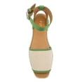 thumbnail image 4 of YDN Women Comfortable Open Toe Flats Sandals Strap Buckles Two Toned Wedge Low Heels Shoes Summer Daily Party Size 10 Green, 4 of 4
