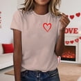 thumbnail image 2 of T-shirt Femme Saint-Valentin 2026 Mode Manches Courtes Col Rond Cœur Graphique, 2 of 4