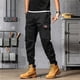 thumbnail image 1 of Pantalones Cargo negros para hombre, ropa de calle japonesa Vintage, Hip Hop, con bolsillos, informal, estilo Safari, holgado, 2023, 1 of 4